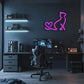 Pink Cat Heart Tail LED Neon Wall Art - LEDTOT