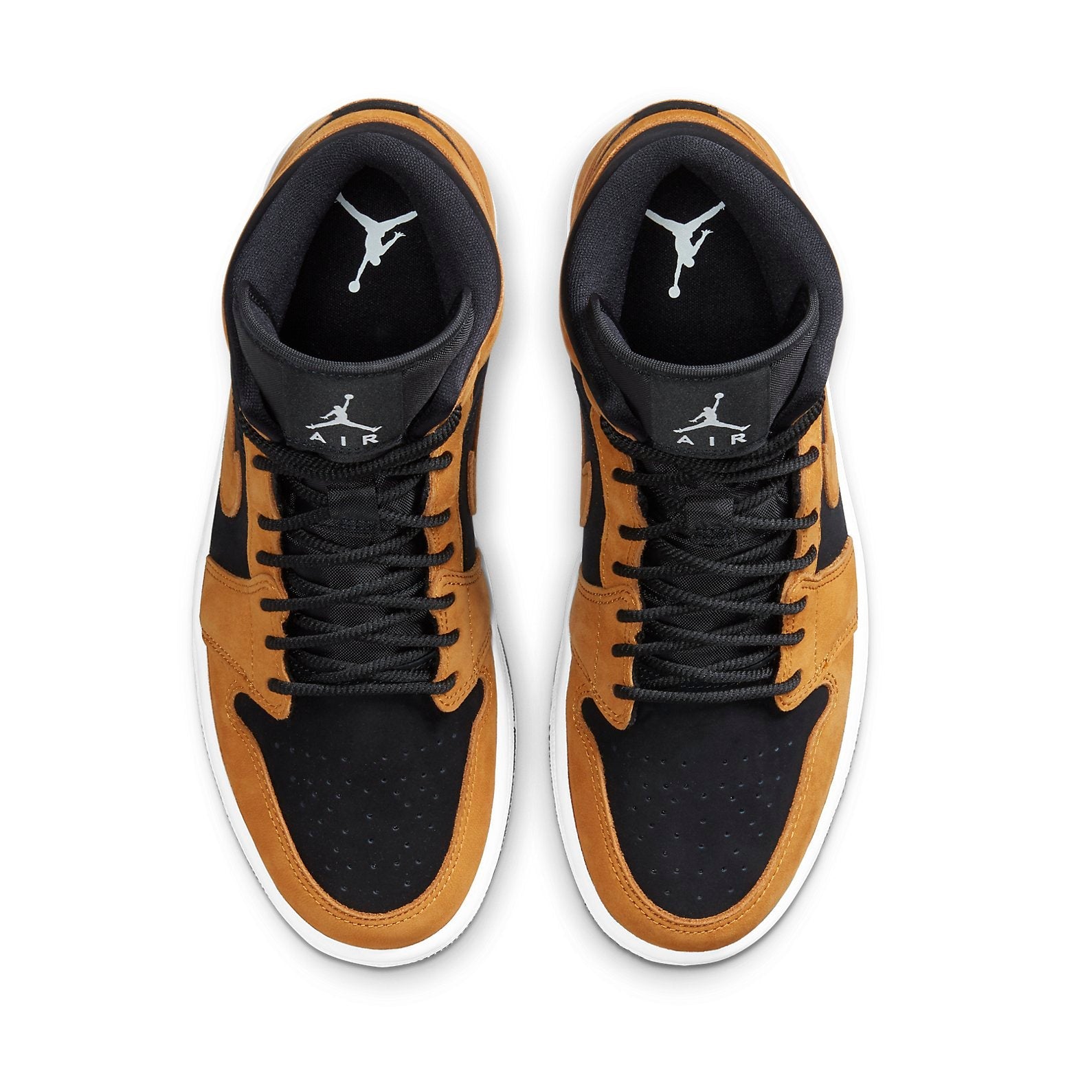 Women's Air Jordan 1 Mid Desert Ochre Leather Trainers - DB5453-700