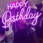 “Happy Birthday” Neon Sign – Purple LED Neon Script for Birthday Party, Celebration & Photo Backdrop
