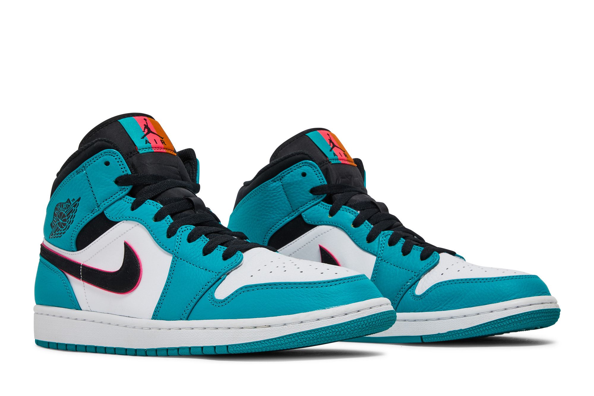 Air Jordan 1 Mid South Beach Turbo Green Black Hyper Pink Orange Peel 852542-306
