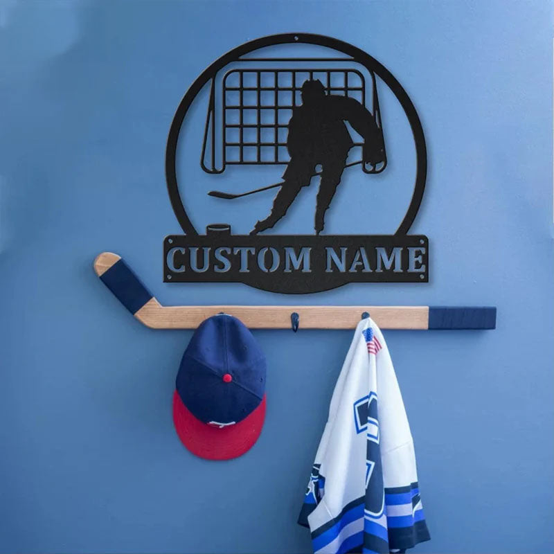 Custom Name Air Hockey Name Metal Sign, Metal Wall Signs With RGB Led Light