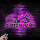 Custom Name Dirt Bike Name Sign Home, Metal Wall Signs With RGB Led Light