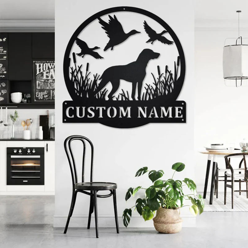 Custom Name Dog Hunter Name Sign Decoration For Room, Metal Wall Signs With RGB Led Light