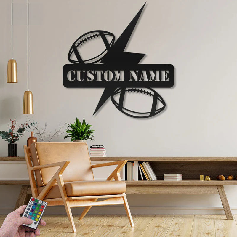 Custom Name Sport Player Home Decor, Metal Wall Signs With RGB Led Light