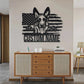 Custom Name US German Shepherd Dog, Metal Wall Signs With RGB Led Light