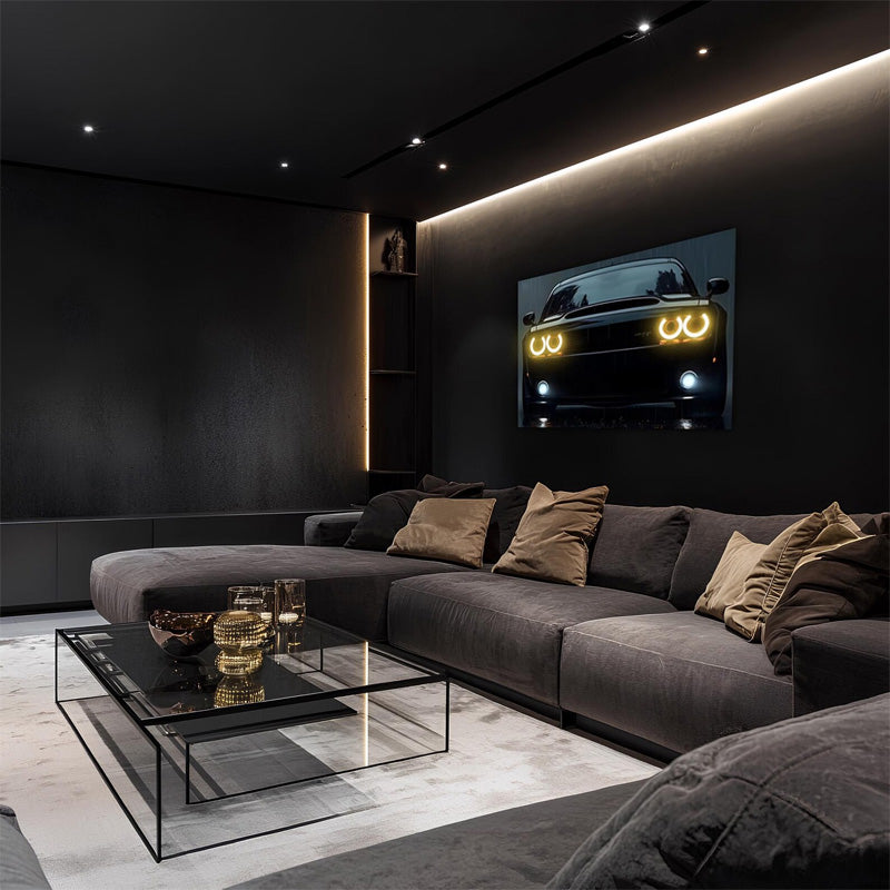 Neon Sports Car LED Wall Art Canvas - LEDTOT