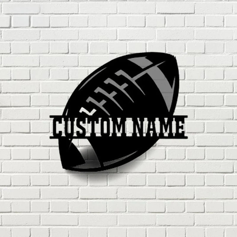 Personalized Ball Football Wall, Metal Wall Signs With RGB Led Light