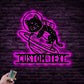 Personalized Cat Moon Universe Metal Wall Signs With RGB Led Light