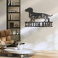 Personalized FLoral Dachshunds Metal Wall Art LED Light, Metal Wall Signs With RGB Led Light