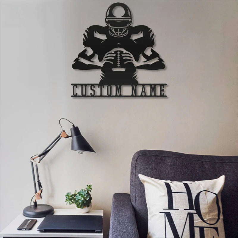 Personalized Football Team Gift, Metal Wall Signs With RGB Led Light