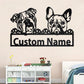 Personalized French Bulldog And English Bulldog, Metal Wall Signs With RGB Led Light