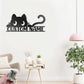 Personalized Peeking Cat, Metal Wall Signs With RGB Led Light