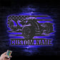 Personalized US Three Wheel Motorcycle, Metal Wall Signs With RGB Led Light