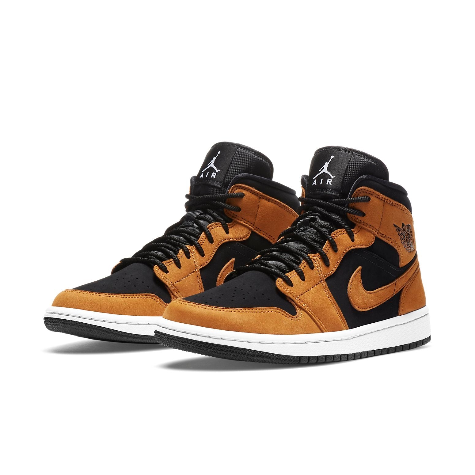 Women's Air Jordan 1 Mid Desert Ochre Leather Trainers - DB5453-700