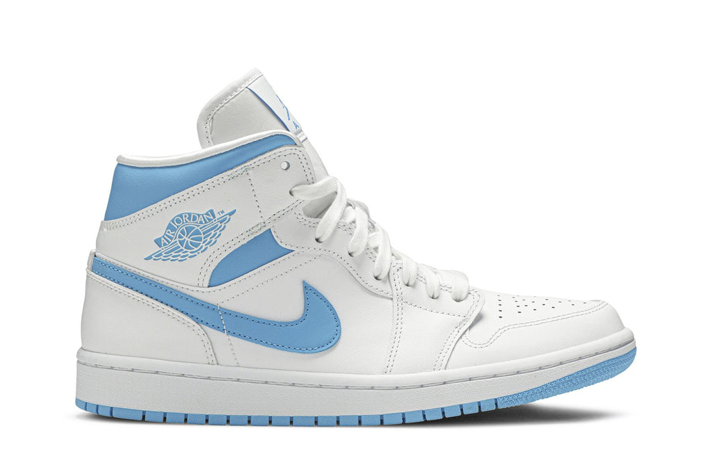 Women's Air Jordan 1 Mid UNC BQ6472-114 White/Dark Powder Blue