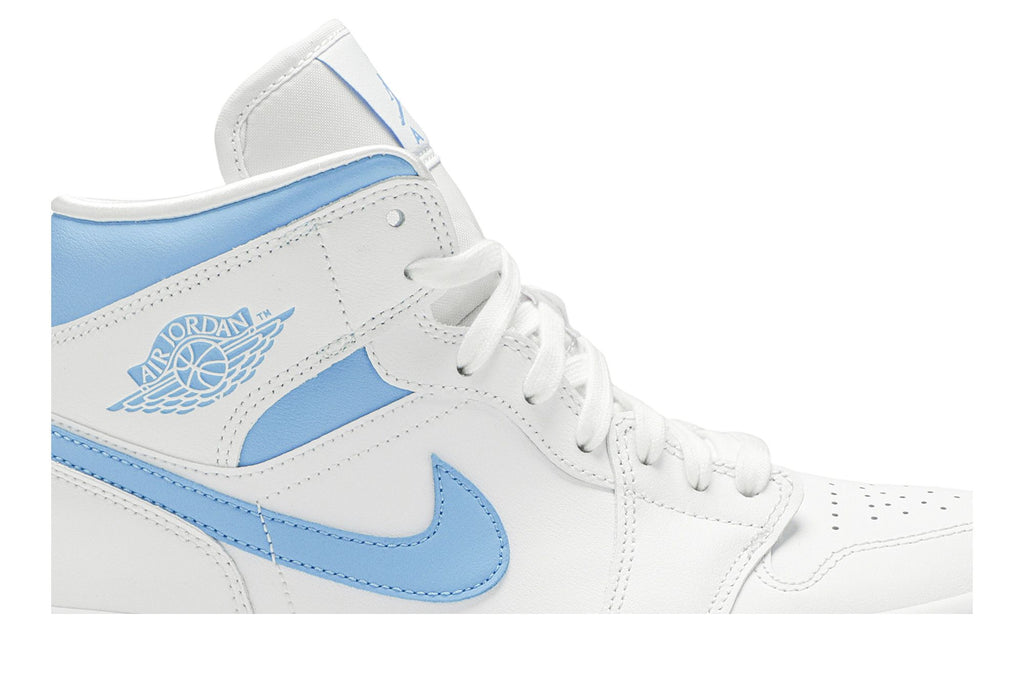 Women's Air Jordan 1 Mid UNC BQ6472-114 White/Dark Powder Blue