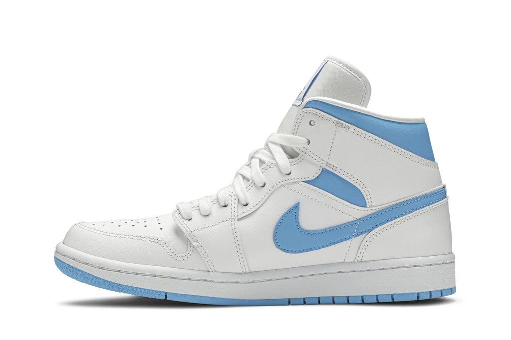 Women's Air Jordan 1 Mid UNC BQ6472-114 White/Dark Powder Blue