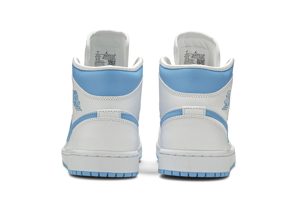 Women's Air Jordan 1 Mid UNC BQ6472-114 White/Dark Powder Blue