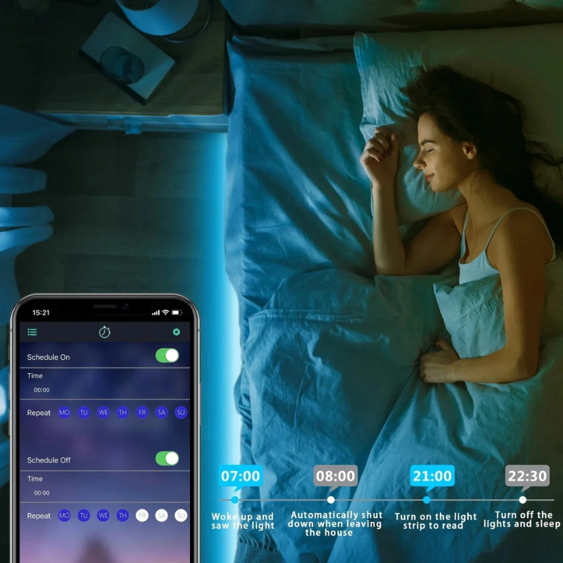 5V USB RGB Neon LED Strip Light with Tuya Bluetooth App, Waterproof DIY Room Decoration (1M/2M/3M/5M)