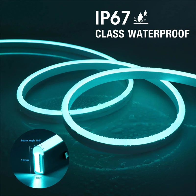 5V USB RGB Neon LED Strip Light with Tuya Bluetooth App, Waterproof DIY Room Decoration (1M/2M/3M/5M)