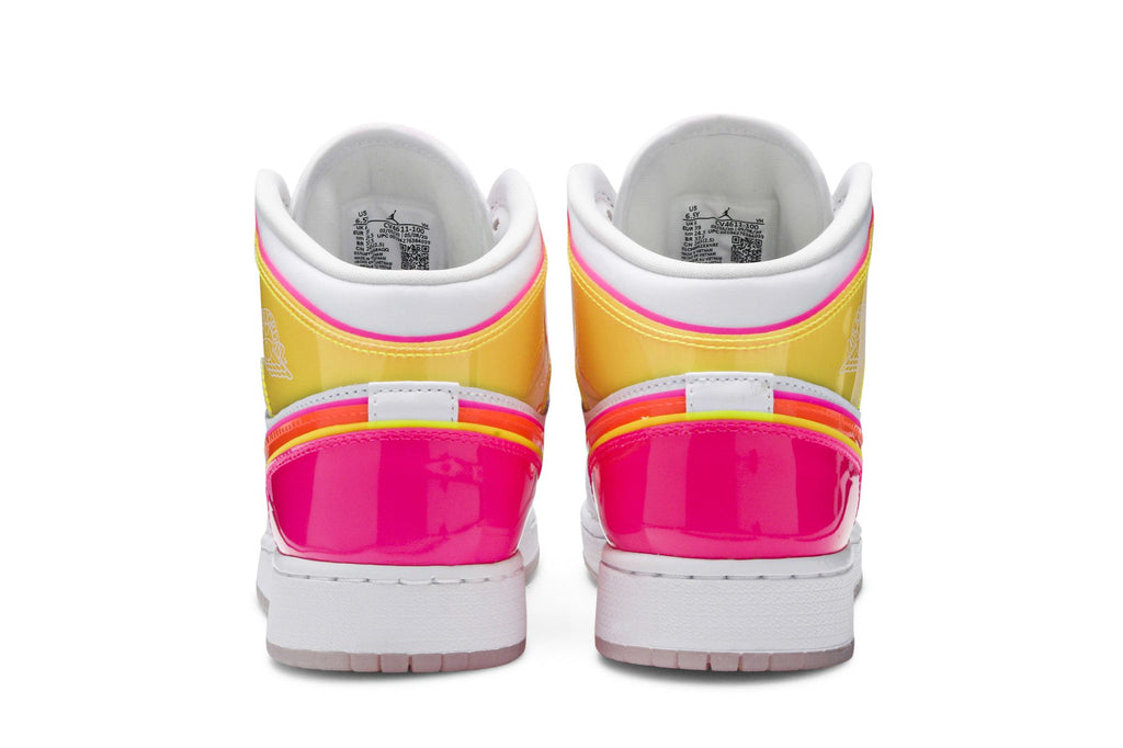 Air Jordan 1 Mid Edge Glow (GS) White/Hyper Crimson/Pink Blast CV4611-100