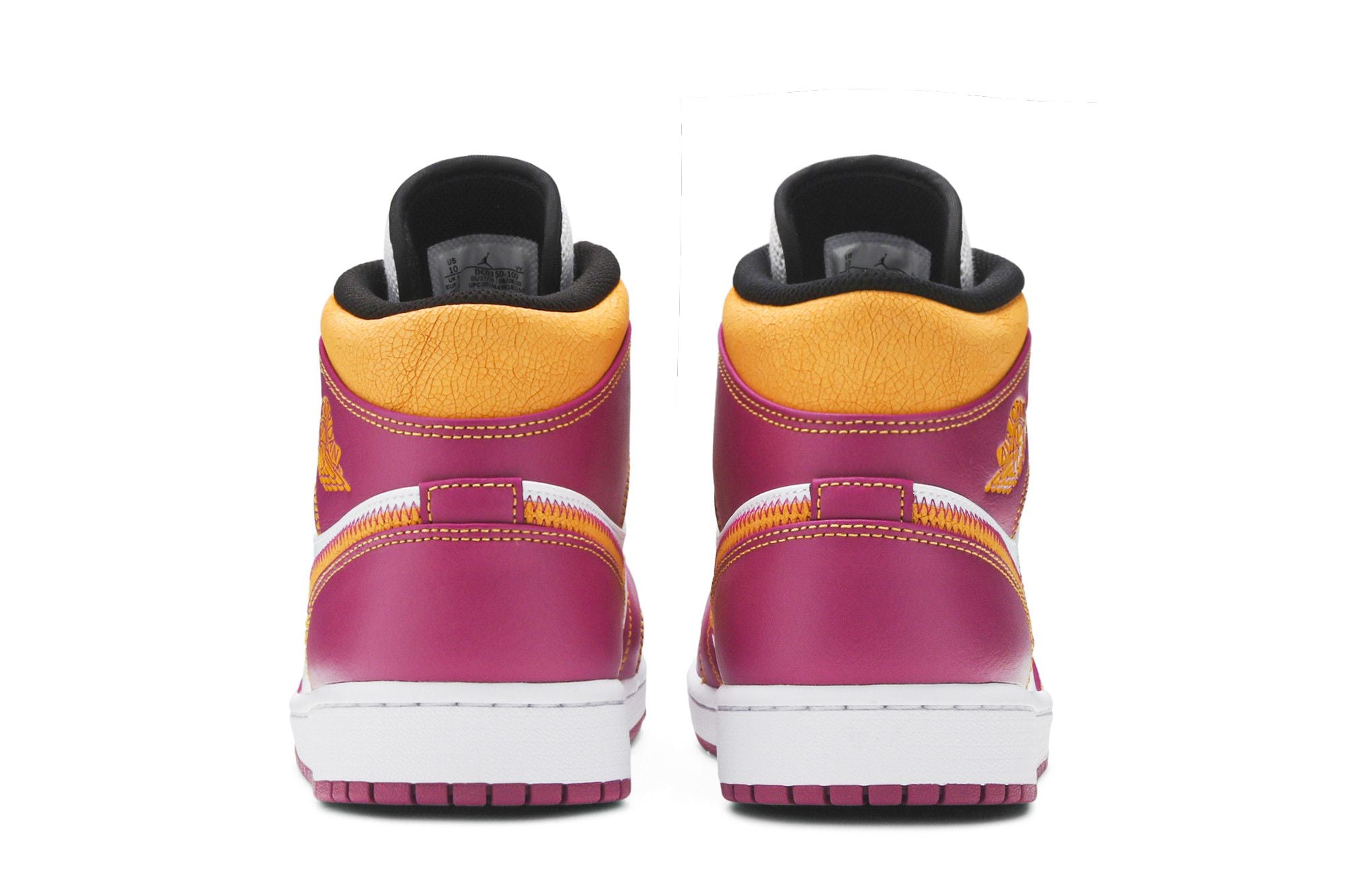 Air Jordan 1 Mid Dia de los Muertos DC0350-100 White/Fuchsia-Orange-Black Sneakers