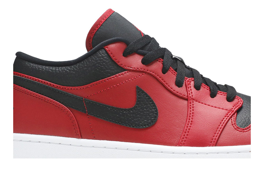 Air Jordan 1 Low Reverse Bred Pebbled Swoosh (553558-605)