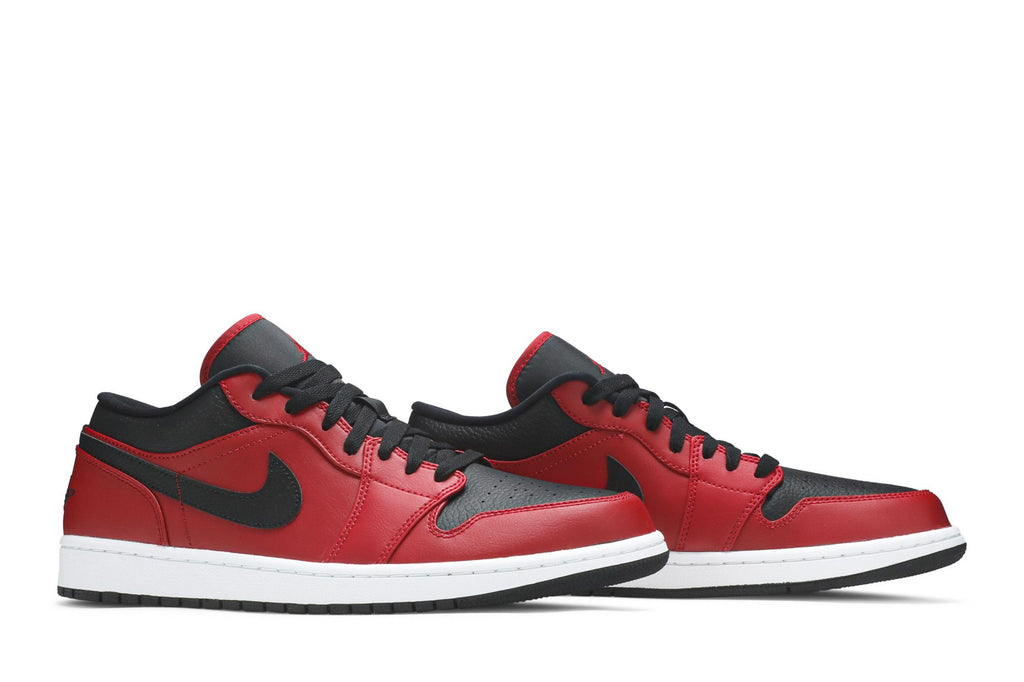 Air Jordan 1 Low Reverse Bred Pebbled Swoosh (553558-605)