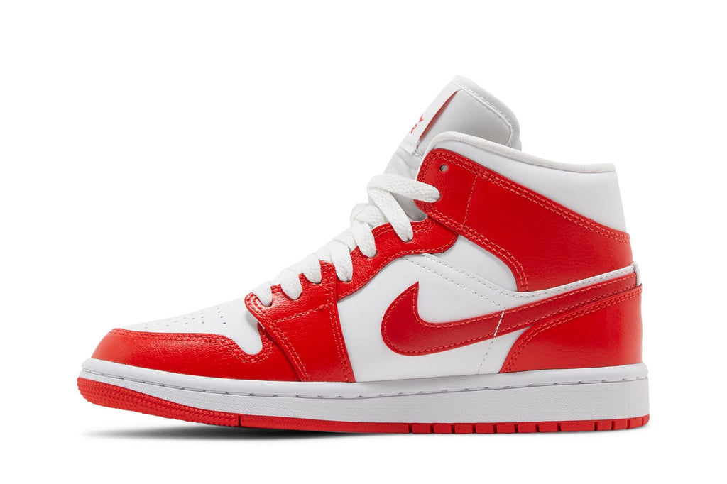 Women's Air Jordan 1 Mid Syracuse White Habanero Red BQ6472-116