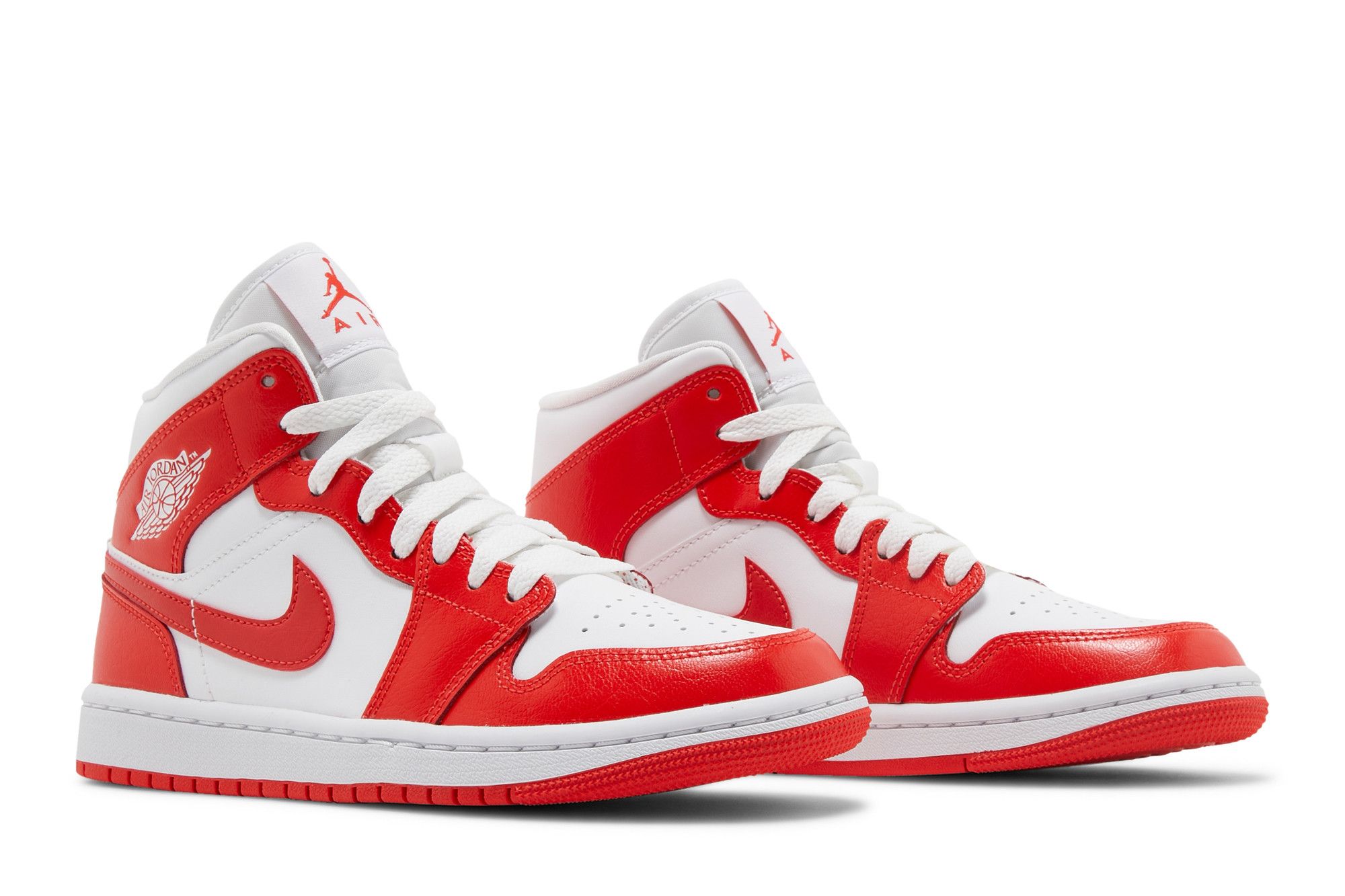 Women's Air Jordan 1 Mid Syracuse White Habanero Red BQ6472-116