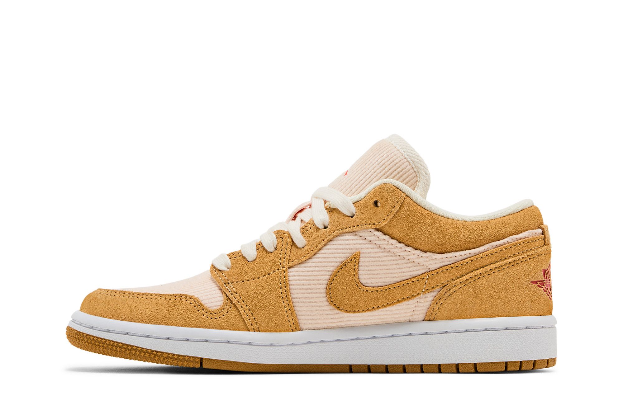 Women's Air Jordan 1 Low SE Twine Orange Quartz Corduroy Sneakers DH7820-700