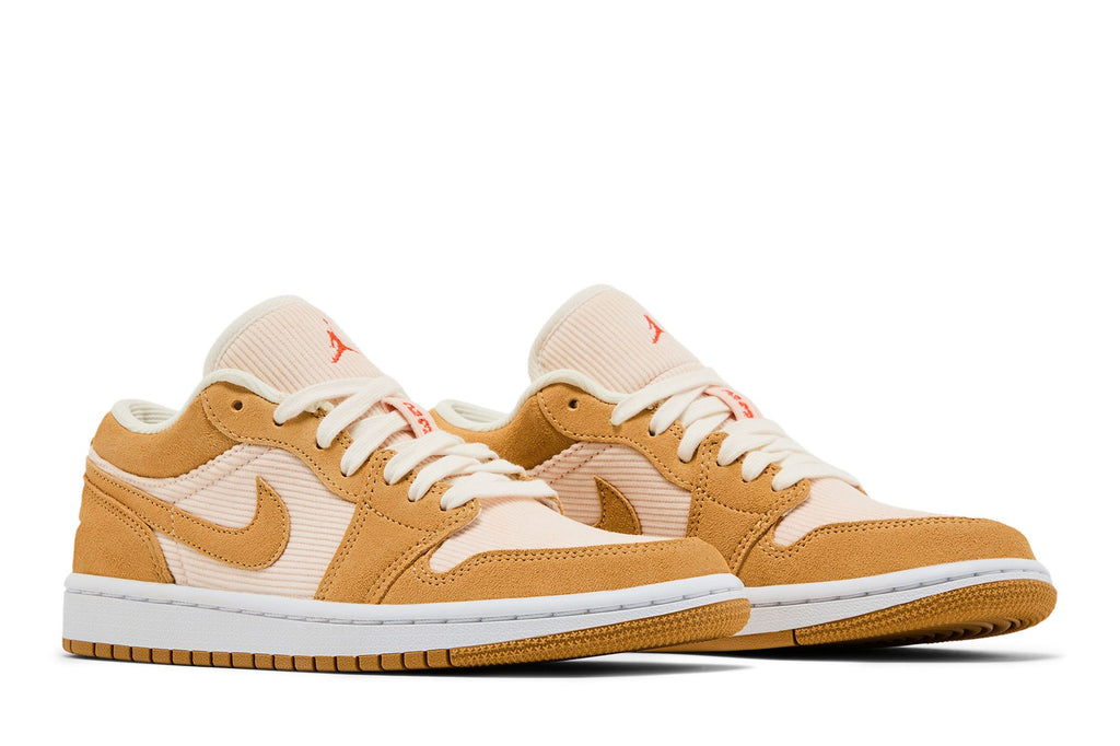 Women's Air Jordan 1 Low SE Twine Orange Quartz Corduroy Sneakers DH7820-700