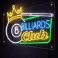 8 Ball Billiards Club LED Neon Sign – Multicolor Acrylic Wall Decor