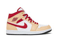 Air Jordan 1 Mid Light Curry Cardinal 554724-201