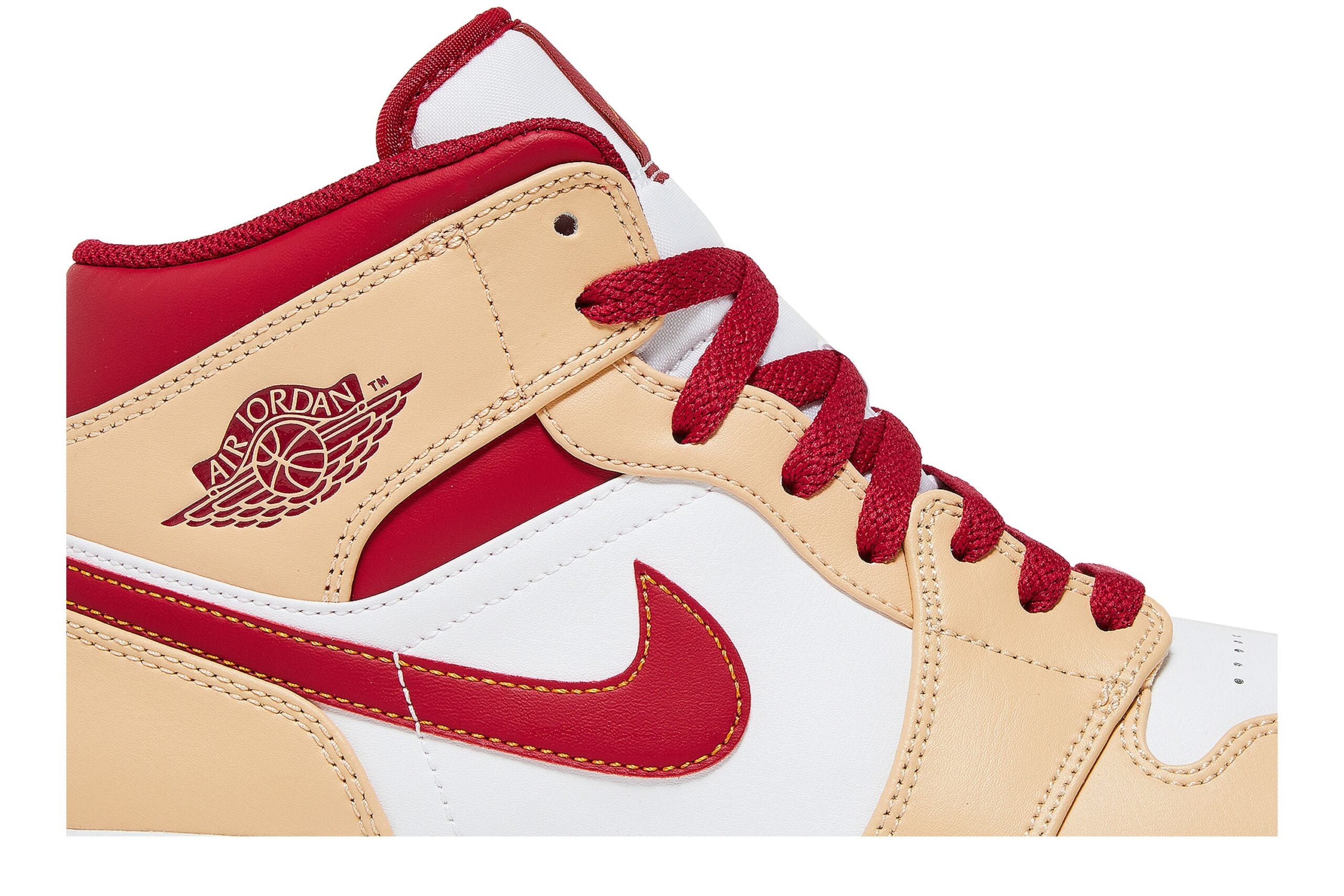 Air Jordan 1 Mid Light Curry Cardinal 554724-201