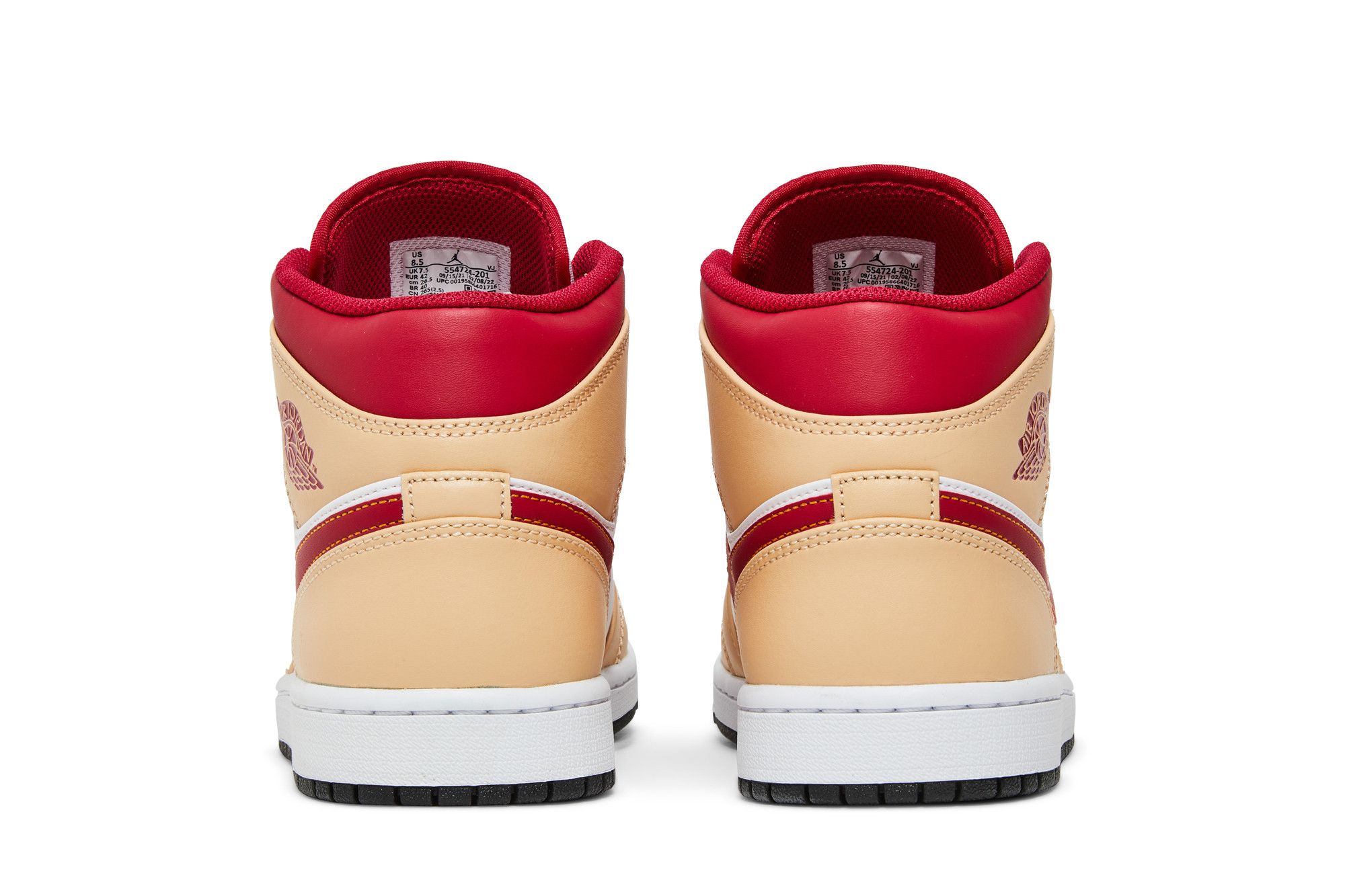 Air Jordan 1 Mid Light Curry Cardinal 554724-201