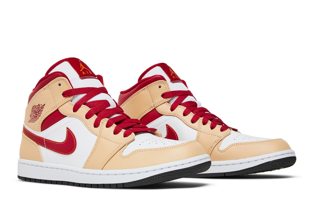 Air Jordan 1 Mid Light Curry Cardinal 554724-201