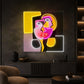 Abstract Neon Art - Bright Cubist Face LED Wall Art
