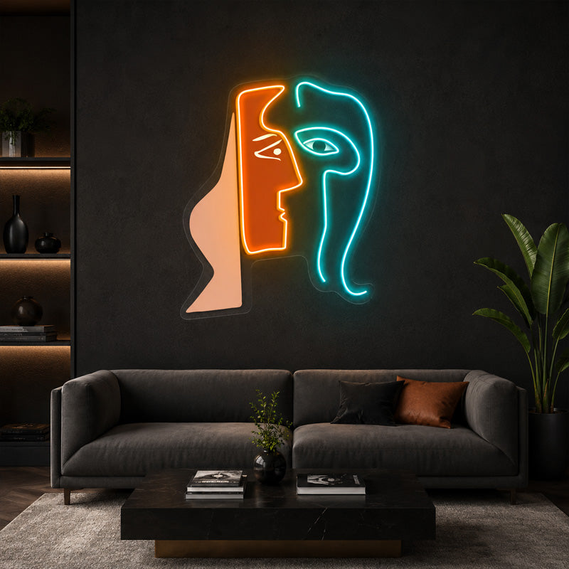 Abstract Neon Art - Dual Face LED Wall Decor Artwork

