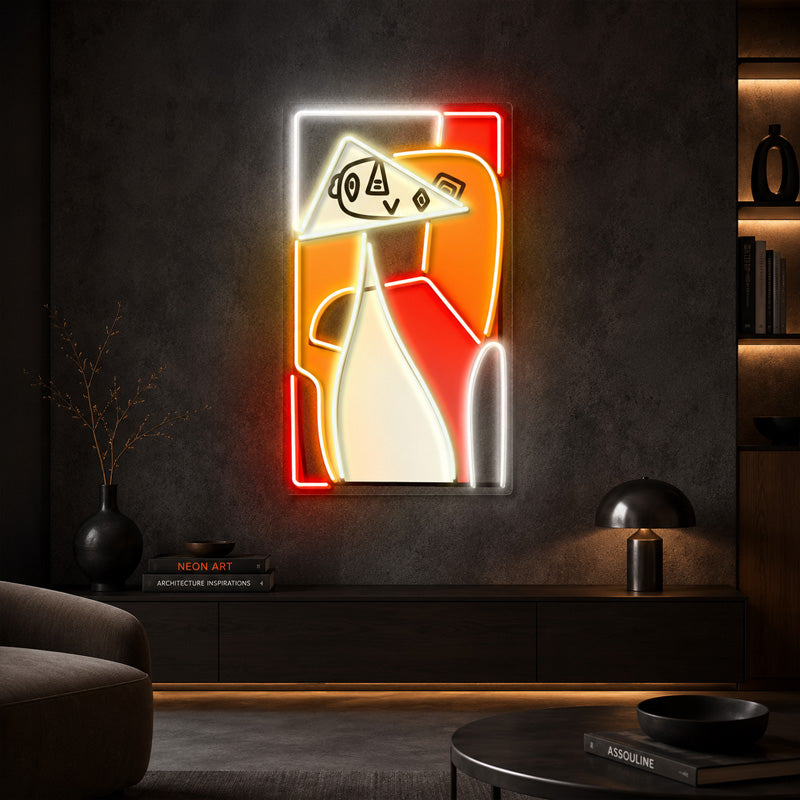 Abstract Neon Art - Geometric Figure LED Wall Decor
