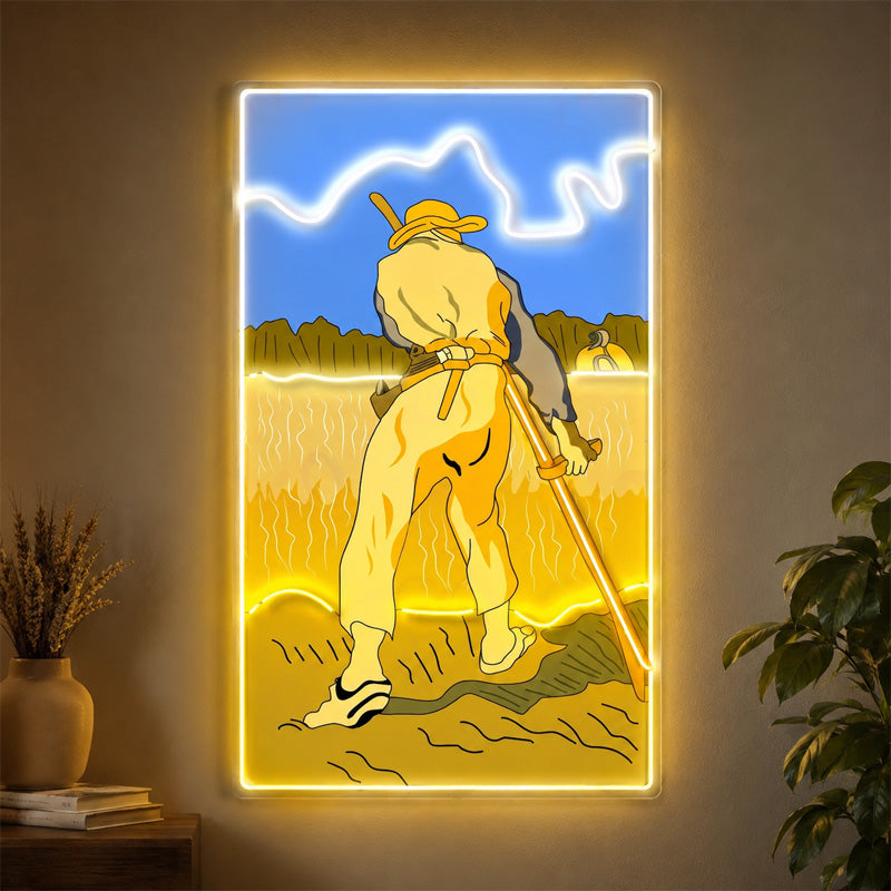 Abstract Neon Art - Golden Field LED Wall Decor Sign
