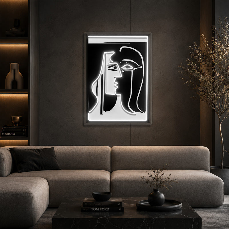 Abstract Neon Art - Minimal Face LED Wall Decor Sign
