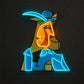 Abstract Neon Art - Modern Cubist Wall Light Decor
