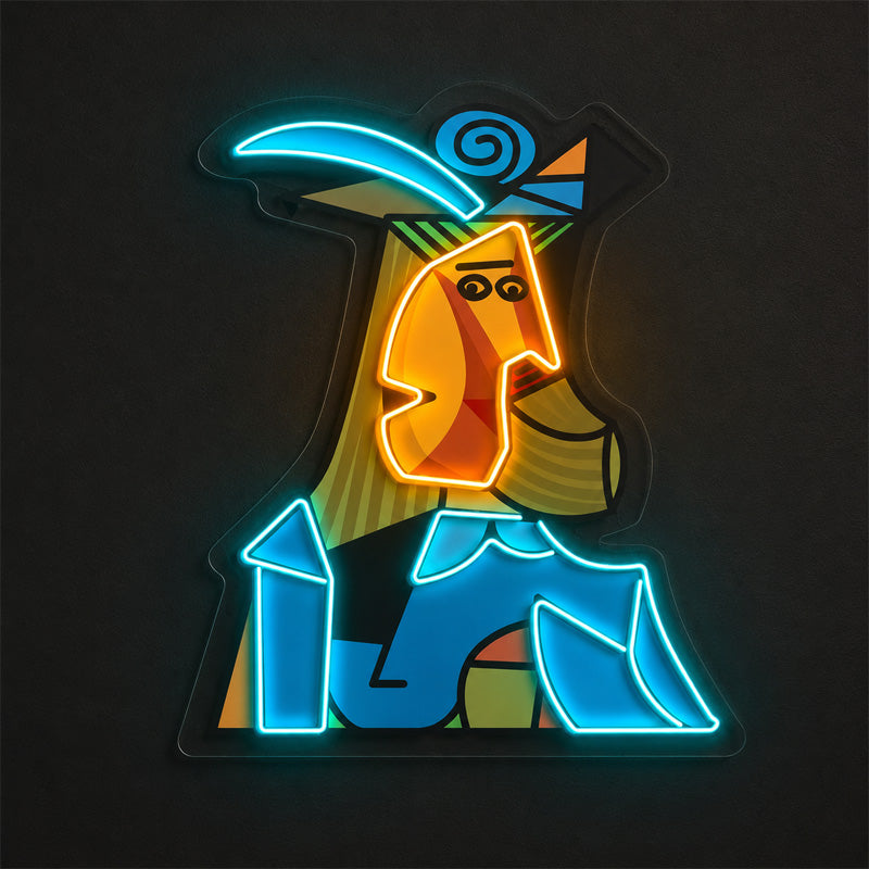 Abstract Neon Art - Modern Cubist Wall Light Decor
