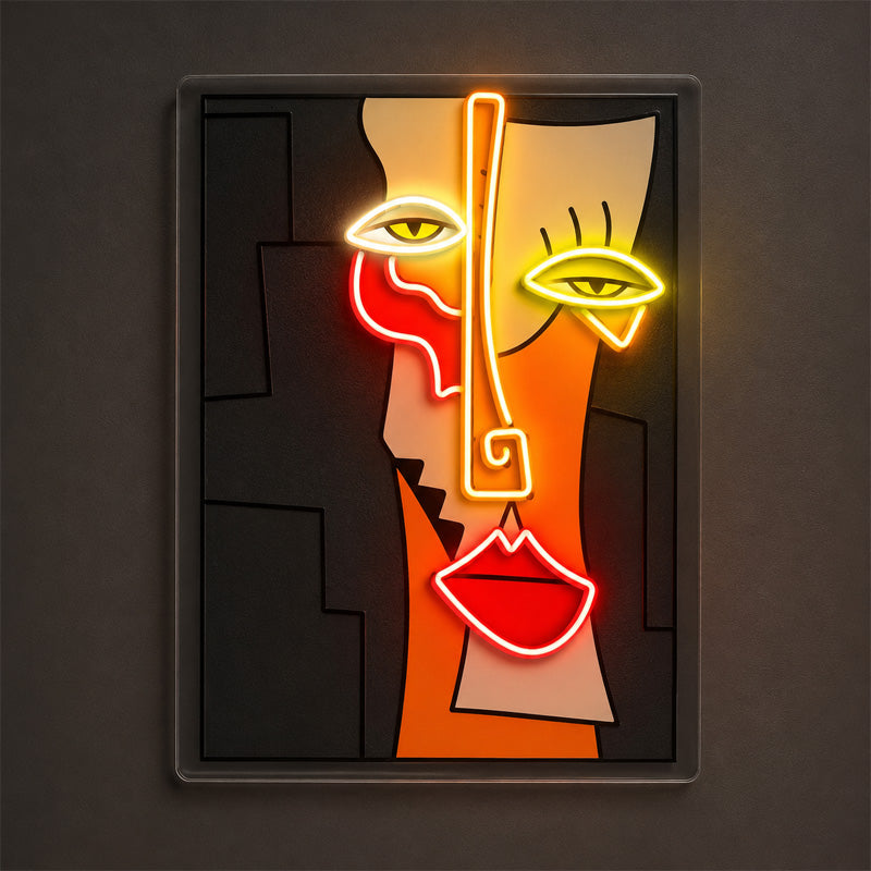 Abstract Neon Art - Modern Face LED Wall Decor Sign
