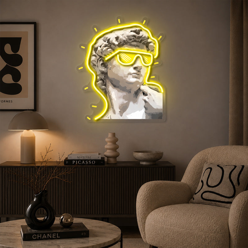 Abstract Neon Art - Neon David Statue Wall Decor Art
