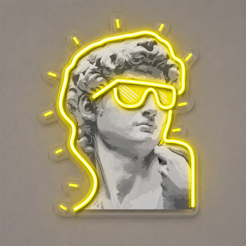 Abstract Neon Art - Neon David Statue Wall Decor Art
