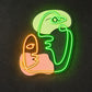 Abstract Neon Art - Two Faces LED Wall Decor Artwork
