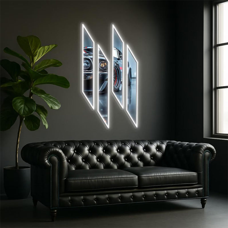 Acrylic UV-Printed LED Car Wall Art with Dimmer