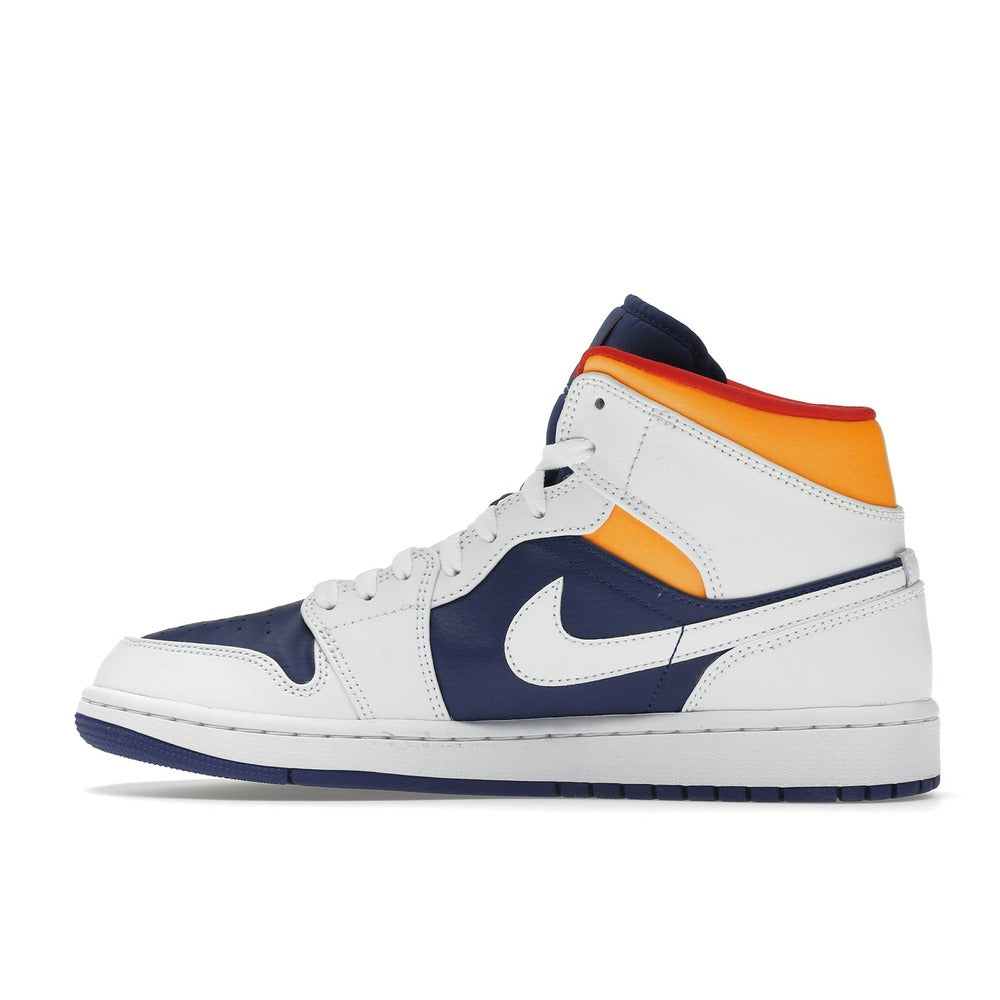 Air Jordan 1 Mid White-Deep Royal Blue-Laser Orange 554724-131